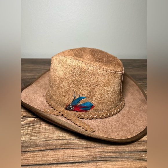 SUEDE LEATHER RANCHER HAT SIZE MEDIUM . 🪶 MADE IN USA - Picture 1 of 7